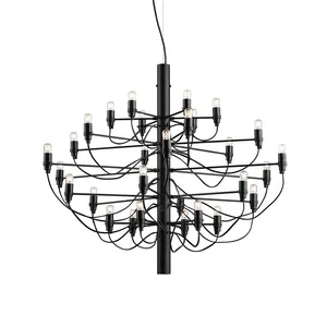 Modern Luxury Indoor LED Chandelier Pendant Light 2097 50 Lights Black Suspension Lamp For Living Room