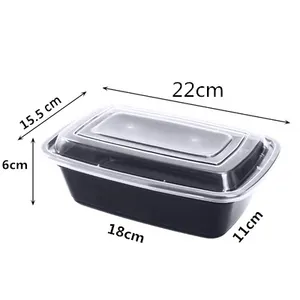 Mikrodalga için uygun yüksek kaliteli 2 kesit PP plastik paket konteyner-yemek kabı-yemek kutusu
