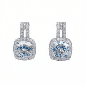 Pendientes de Diamantes para Mujer E2758, Corte Cojín, Azul Clásico Natural - Product Image 1