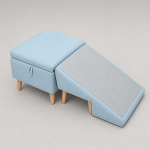 Marchepied <span class=keywords><strong>pliable</strong></span> pour chat avec griffoir, banc ottoman rembourré pour animaux de compagnie, rampe pour chat avec pieds en bois - Product Image 6