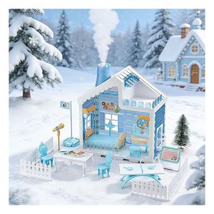 Casa de Muñecas Pet Palace con Ascensor y Tobogán para Mascotas, Cama para Casa de Muñecas - Product Image 4