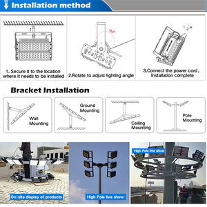 كشافات إضاءة LED احترافية للملاعب الرياضية بقوة 1000 واط، مصنوعة من الألومنيوم المقاوم للماء IP66، مناسبة لإضاءة ملاعب كرة القدم - Product Image 6