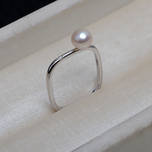 Bague carrée en argent S925, bague fermée, 4-7 perles, bijoux, accessoires de bricolage, plateau 4064 - Product Image 1