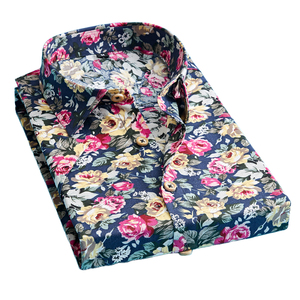 TONGYANG Camicia Estiva da <span class=keywords><strong>Uomo</strong></span> con Stampa Floreale, Casual, Taglie Forti, Manica Corta in Cotone, Vestibilità Slim - Product Image 5