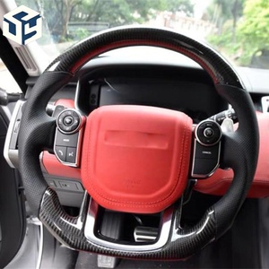 <span class=keywords><strong>Volante</strong></span> de coche de cuero perforado con costuras blancas de fibra de carbono mate 2020 de alta calidad para Land Rover Range Rover 2016 - Product Image 6