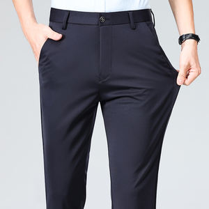 Pantaloni Casual da <span class=keywords><strong>uomo</strong></span> di qualità da lavoro estate autunno pantaloni sottili in nero rosso abito formale abito e pantaloni lunghi da lavoro - Product Image 3