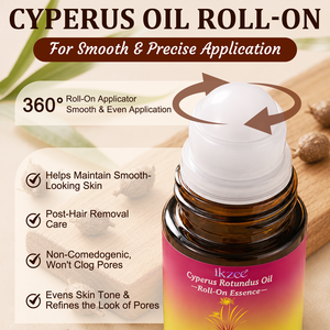 Huile dépilatoire Ikzee Original Roll-on au Cyperus Rotundus 100% pure pressée à froid pour une réduction naturelle des poils - Product Image 2