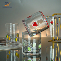 Personalisierte bunte Borosilikat-Glas-Kaffeetassen mit Dekor für Hochzeitsgeschenke