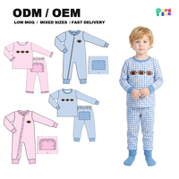 Pyjamas pour filles en coton 100% écologique à carreaux avec broderie de football, qualité Puresun, personnalisables en boutique