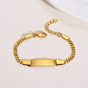 न्यूनतम उच्च गुणवत्ता 12 + 3 सेमी फाइन चेन लिंक कंगन बच्चों स्टेनलेस स्टील कंगन कस्टम उत्कीर्ण गहने mkj065 - Product Image 1