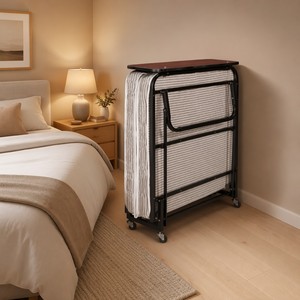 Letto Pieghevole con Materasso Portatile per Hotel, Mobili in Acciaio per Casa e Camera da Letto, Letto Moderno in Ferro Morbido, 10 Pezzi - Product Image 2