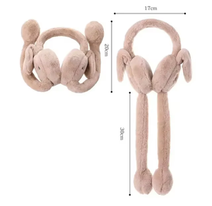 可愛いウサギの耳が動くイヤーマフ、フェイクファーで冬を暖かく保つ、子供と女性のためのウサギ耳イヤーマフ - Product Image 6