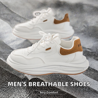 Nouvelles baskets décontractées et tendance MB pour hommes, collection Printemps 2025, en toile blanche respirante, à lacets, avec semelle intermédiaire épaisse en EVA, polyvalentes pour la marche