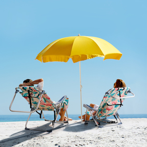 Heightened Oxford Cloth Silver White Aluminum Tube Beach <b>Chair</b> - Product Image 5