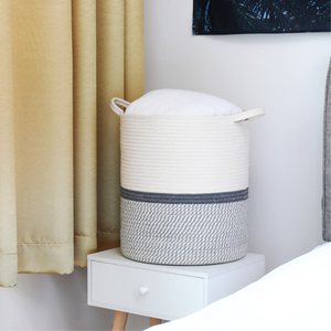Storage Basket Customize Storage Basket Wholesale Custom Fashion Foldable Storage Basket Cotton Rope Woven Laundry Basket