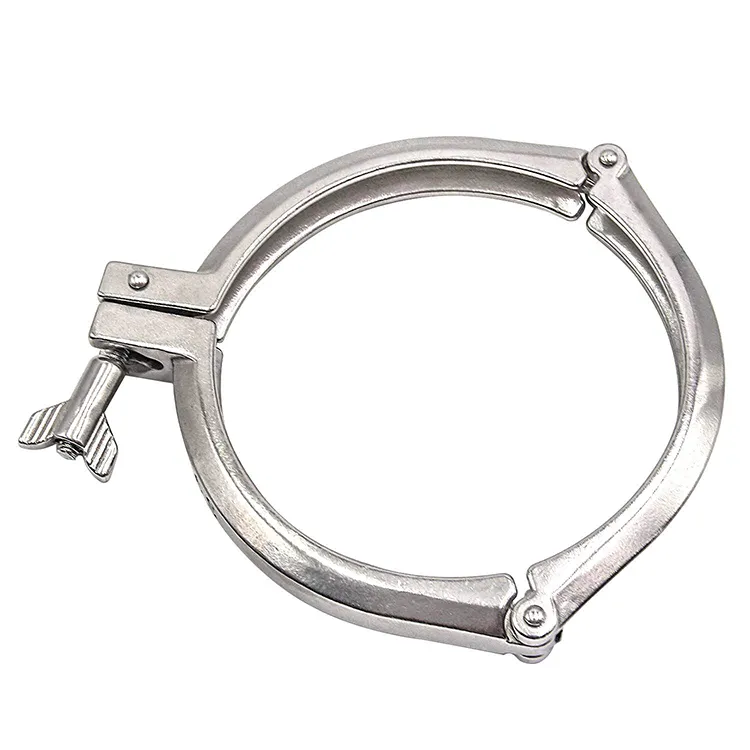 304 Stainless Steel Three Segment Heavy Duty Tri Clamp for Vacuum Pipe