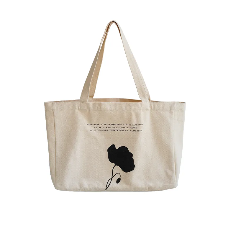 Canvas women's one shoulder carrying tote bag  shopping can be customized logo size  one for delivery