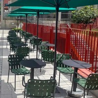 Ensemble de table et chaises de salle à manger d'extérieur en alliage d'aluminium moderne et simple, résistant à l'eau et aux rayons UV, meubles d'extérieur pour cour et terrasse