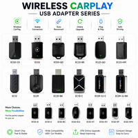 Adaptador Inalámbrico 4 en 1 para CarPlay y Android Auto, Dongle USB de Cable a Inalámbrico, Adaptador para Auto Plug and Play para iPhone y Android