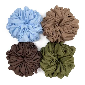 New fashion elastic hair bands oversize scrunchies large premium voile hair scrunchies for women accessories