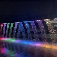 Cortina de Agua Digital Fenlin con Pantalla LED de 7 Colores, Acero Inoxidable 304, Diseño Moderno, Mensajes de Texto, Control por Software