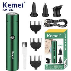 Kemei เครื่องโกนหนวดไฟฟ้าแบบพกพาขนาดเล็ก Km-683ผู้ชายเครื่องโกนหนวดไฟฟ้าแบบชาร์จไฟได้ใหม่