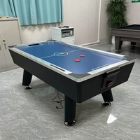 Table de hockey sur air de 8 pieds pour salle de jeux à domicile avec marqueur électronique, pieds réglables, surface ignifuge, certifiée CE, ventilateur