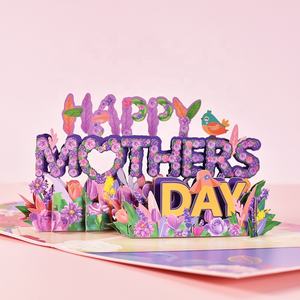 <span class=keywords><strong>Couronne</strong></span> heureuse fête des mères 3D Pop Up carte fleur cartes d'invitation pour merci maman fête des mères fête cadeau décor - Product Image 3