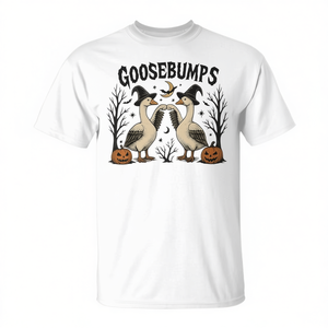 T-shirt Goosebumps Goose Fist Bump Halloween blanc taille adulte - Product Image 2