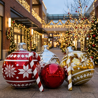 Boule de Noël gonflable en PVC métallisé brillant pour la décoration