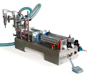 Máquina de llenado de líquidos, máquina eléctrica de llenado de poción horizontal de doble cabeza, 3-5000Ml