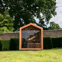 Sauna de vapor infrarrojo para exteriores de madera de cedro rojo/cicuta sólida eléctrica moderna con función de vapor húmedo para relajación de Villa