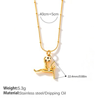 Collier pendentif mignon en acier inoxydable plaqué or 18 carats avec incrustation de zircon, cadeau sportif pour femme