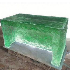 Mesa de bar con Isla de resina transparente iluminada R002 para librería, cafetería, lectura, comedor, espacio de integración - Product Image 1