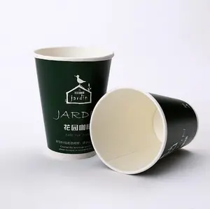 Custom Printed Double Wall Biodegradable Coffee White Paper Cups With Lids For Hot Drinks