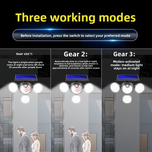 Lampe murale LED solaire <span class=keywords><strong>de</strong></span> style européen, étanche IP65, à détection <span class=keywords><strong>de</strong></span> mouvement, à brancher au sol, pour jardin extérieur, lumière du <span class=keywords><strong>jour</strong></span> 5000K - Product Image 5