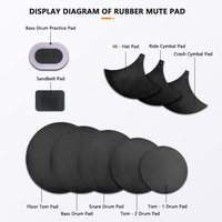 10 pièces de coussin d'entraînement pour batterie en mousse de caoutchouc insonorisée