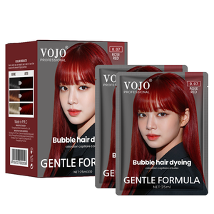 Tinte para el Cabello en Espuma Rojo Rosa <span class=keywords><strong>VOJO</strong></span> 25ml*10, Fórmula Vegetal Sin Amoníaco, Tonos de Moda Disponibles, Éxito de Ventas en Tailandia y Vietnam - Product Image 1
