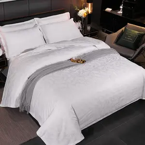 Lençol de cama jacquard 100% algodão egípcio, conjunto de cama