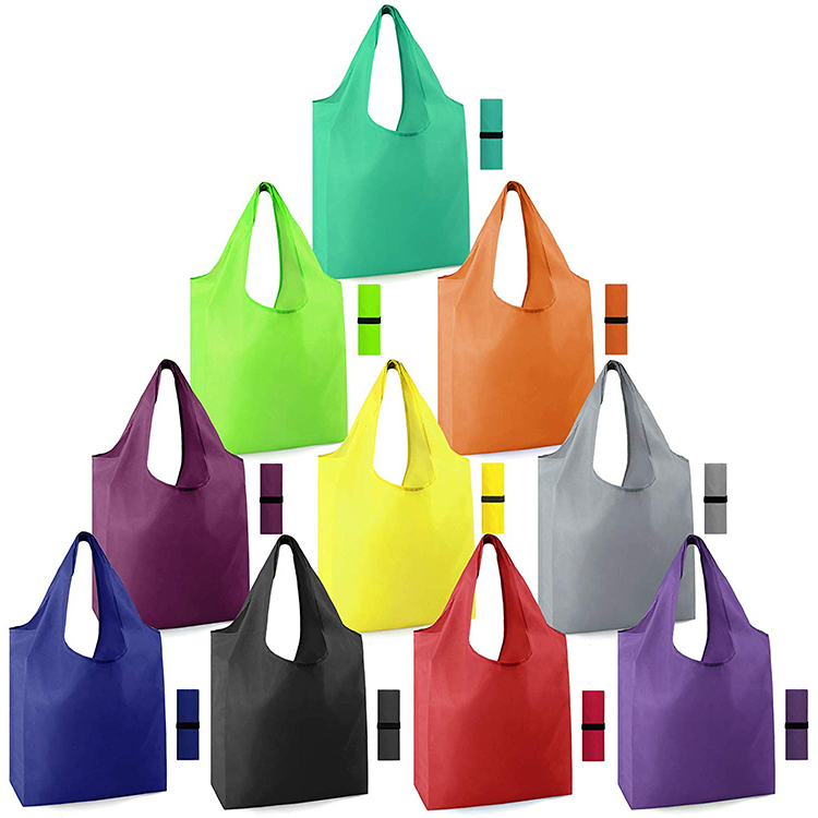 Eco friendly wholesale polyester custom foldable reusable shopping bags