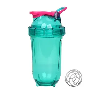 Tragbarer Kunststoff Sport Proteinpulver Shake Wasserflasche auslaufschutz Fitness-Shaker Becher Mischer