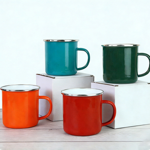 Custom Logo 12oz Colorful Enamel Mug <strong>Camping</strong> Coffee Mug Promotional Gift <strong>Cup</strong> with Handle - Product Image 4