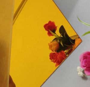Custom Gold Mirror Acrylic Sheet High Gloss Golden Plastic Panel PMMA Mirror Board for Interior Decoration Signage Display - Product Image 1