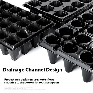 Plateau de pépinière en plastique en gros avec conception de <span class=keywords><strong>pied</strong></span> haut 21/24/32/50/72 trous en PET <span class=keywords><strong>pour</strong></span> le soin des fraises - Product Image 3