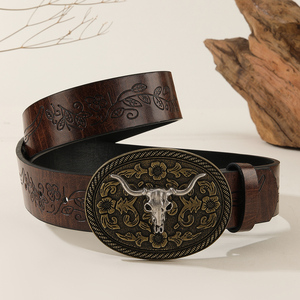 Retro Western Cowboy grande placa fivela cinto moda liga Material fábrica das mulheres vendas diretas cinto - Product Image 3