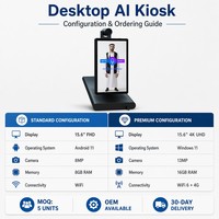Kiosque Humain Virtuel IA de Bureau 15,6 Pouces Compact Guide de Bibliothèque Écran Tactile OEM
