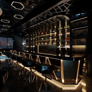 Modern Luxury Lounge <b>Bar</b> Interior Design | Marble Nightclub Counter with <b>LED</b> <b>Lighting</b> for Pub & <b>Bar</b> Coffee Shop Decoration - Product Image 3