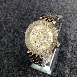 Reloj de Lujo para Mujer, Nueva Llegada, Chapado en Oro, Cuarzo, Circonita Cúbica, Línea Premium, con Diamantes - Product Image 3