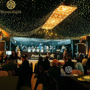 신제품 LED 스타 천 골든 옐로우 드레이프 스타 커튼 배경 무대 조명 파티 야간 벽 천장 결혼식 - Product Image 5