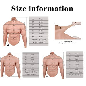Réaliste Faux Muscles Silicone Doux Muscle Costume Poitrine Plaque Simulation Peau Sein Forme pour Cosplay Partie - Product Image 3